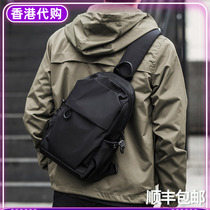 Hong Kong mens bag outsourced breast bag large capacity leisure multifunctional small backpack cross single shoulder slope bag tide