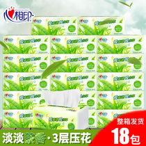Heart and print tea paper 18 packs of light tea scented facial tissue napkin DT3100