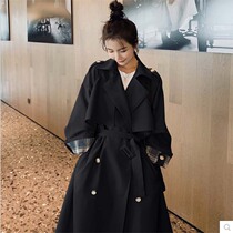 2021 Spring and Autumn new large size windbreaker female fat mm200 kg long knee Korean loose fat sister coat