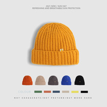 Korean version of autumn and winter warm and smiling face small mark knit wool line hat