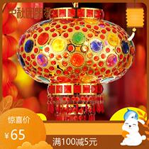 Chinese Lantern Pendant Lamp Big Red Festive Gijo to get married Outdoor Balcony Walk Horse Light LED Hanging Ornament Rotating Little Lantern