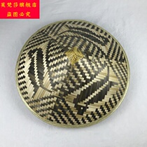Bucket hat bamboo woven rain hat Fishing large pastoral men and women along the handmade bamboo travel shade