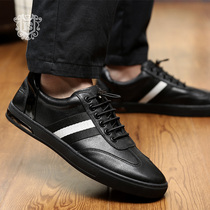 Italian European station business casual mens tide shoes autumn breathable leather British lace lazy driving low-top sneakers