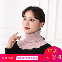 New collar cold protection cervical spine warm elastic collar plus velvet fake collar womens wild wool needle neck cover