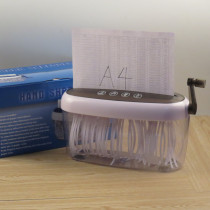 A4 desktop hand shaker manual shredder free forest cutting photo file strip private secret