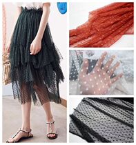 3 Color into exquisite mesh polka dot elastic lace fabric DIY skirt clothing stitching wedding home accessories