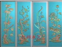 Four seasons flower and bird door panel backplane set of Mei Lan bamboo and chrysanthemum door panel carved figure jade carved figure 46 card grayscale pendant
