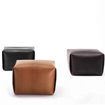 American simple brown leather art sofa stool square low Pier European cloakroom shoe stool stool spot Foot Foot