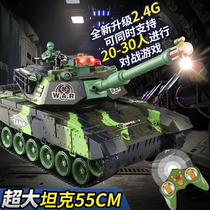 Ultra-large remote control tank can launch parent-child combat track model charging boy toy children off-road vehicle