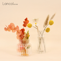 Lancol Day Style Vases Inwind Wavy Pumpkin Pomegranate Glass Vases Table Top Decorated Dry Flowers Small Hem