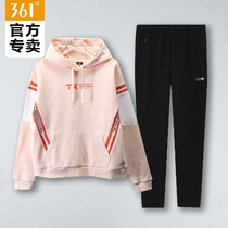 361 Sports Suit Women Autumn Winter 2021 New Casual Lianhood Knitted Long Pants 361 Degrees Womens Sportswear Sportswear