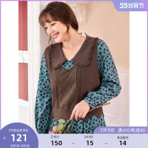 (Qingkura RMB150 ) Large-size womens clothing Spring loaded with slim and reduced age Good lap shorts V-collar imitation rabbit floss clothes horse chia