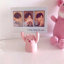 Cute surrender to lift Pork Pig ins Birthday Gift Message Poo Clips Photo Frame Desktop Teen Decoration Pendulum
