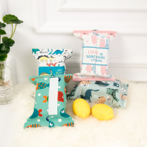 Cute cartoon tea table desktop containing paper towel box moisture-proof cotton linen magic patch tissues bag kitchen cloth art paper pumping