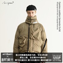  ATTEMPT AW19 Ultra-thin Multi-pocket Dual-use Collar Down Short Jacket