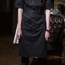 Chef Apron Mens restaurant hotel short apron Kitchen half apron Catering work Black half apron