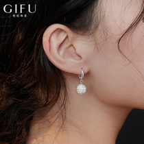 Real silver ear stud earrings ear buckle S925 sterling silver earrings femininity long ear jewelry 2021 new fashion all-in-one