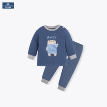 Yu Zhaolin Childrens autumn and winter warm underwear set Boy padded autumn clothes baby cotton autumn pants Baby cotton
