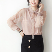 Sweet doll collar very fairy sweater female loose Joker Lily knit base shirt autumn