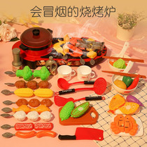 Indoor boys and girls Childrens House mini double door simulation refrigerator kitchen toy Princess cooking trolley case