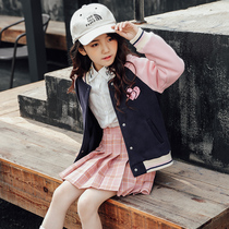 Girl Jacket Autumn Clothing Little Girl Spring Money CUHK Child Dress Foreign Air 14 Elementary School Students 15 15-Ten-year-old 13 13 12