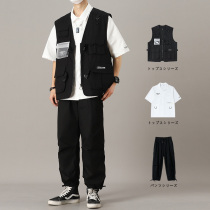 Summer mens casual suit 2021 New yuppie handsome mens outfit set with a handsome air trend tooling three sets