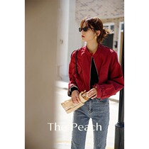 MICHELLY MO short windbreaker coat womens small high waist retro tooling temperament womens autumn