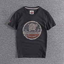 Hong Kong Tide Brand 2020 Summer T-shirt European and American Wind Wash Skull Print Vintage Short Sleeve Round Neck Half Sleeve