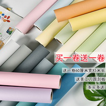 Wallpaper self-adhesive 50 m roll waterproof and moisture-proof thickened bedroom warm living room background wall solid color wallpaper decoration