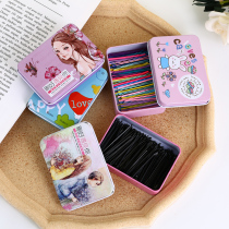  Korean hairpin one-word clip Girl bangs broken hair edge clip top clip Black steel clip small clip clip hair card headdress
