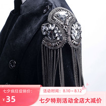 Shoulder accessories Catwalk Childrens dresses Shoulder accessories Stage Tassels Clothes accessories Brooch Epaulettes Decorative brief shoulders