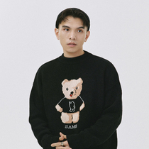 SAMESAME21AW dumb bear loose casual couple sweater national tide retro thick round neck jacquard jacket winter