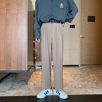 Hualun casual pants mens trend versatile loose drop feeling straight leg pants droop feeling trousers leprosy handsome net red Korean version of long pants