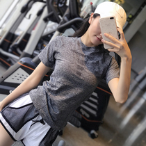 Fitness girl thin tight sports short sleeve quick dry breathable slim top T-shirt running yoga wear half sleeve