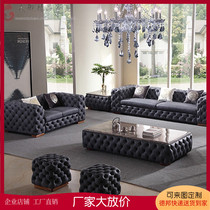 Living room furniture set of European and American high-end villa Villa Villa hotel sales office living room reception sofa coffee table combination