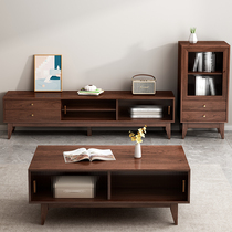 TV Cabinet Tea Table Composition Nordic Solid Wood Living Room Modern Minima Small Household Type Side Cabinet Lockers Bedroom Day Style