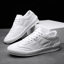 Tide brand mens shoes thick-soled white shoes mens leather Korean version of wild casual shoes white shoes spring 2021 new shoes men