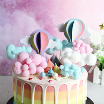 Baking cake decoration plush three-dimensional cloud card plug-in party dessert table decoration flag planting card