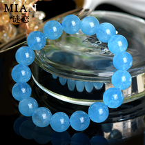 (Natural old mine no color) collection grade sea blue treasure bracelet female fortune transfer crystal bracelet send certificate