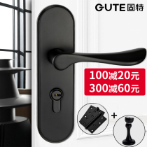 Good indoor single tongue door lock European simple door lock Wooden door handle lock Bedroom lock