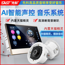 Shchenko X7 suction top sound 3D surround ceiling embedded home background music host system suit wireless Bluetooth smart home controller Skycat elf speaker living room heavy bass