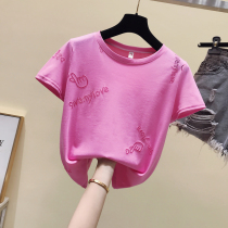 Foreign trade brand cut label shopping mall counter withdrawal of big womens tail goods clearance pure cotton short-sleeved T-shirt top