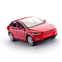 1:32 Tesla simulation car model alloy car model sound and light return car collector car