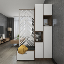  Shoe cabinet sitting stool one-piece entrance cabinet key locker one-piece wall black bar sofa side cabinet partition cabinet