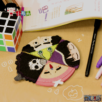Small cloth head diy non-woven material bag One Piece character bookmark value 4 sets handmade fabric free of cutting