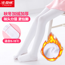 Children Lian Pants Socks Girl Dance Socks Special Socks Autumn Winter Plus Suede Thickened White Baby Practicing Underpants Socks