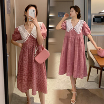 Pregnant woman summer dress out fashion 2021 new summer Net red loose dress summer foreign skirt