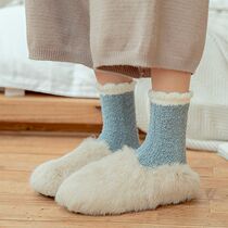 Super thick cotton socks northeast extra thick cotton socks thickened womens stockings sleeping home plus velvet warm