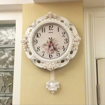 Pastoral swing clock European wall clock living room luxury classical wall watch atmospheric personality home creative fashion clock