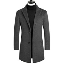 Men winter woolen overcoat man youth fashion long dust coat